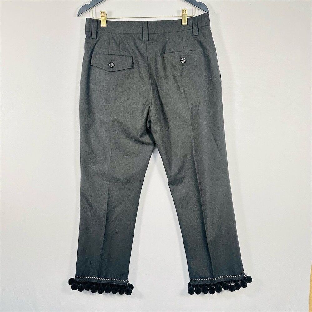 Marc Jacobs Dress Pants Womens Size M Black High Rise Straight Leg Pom - Picture 3 of 8